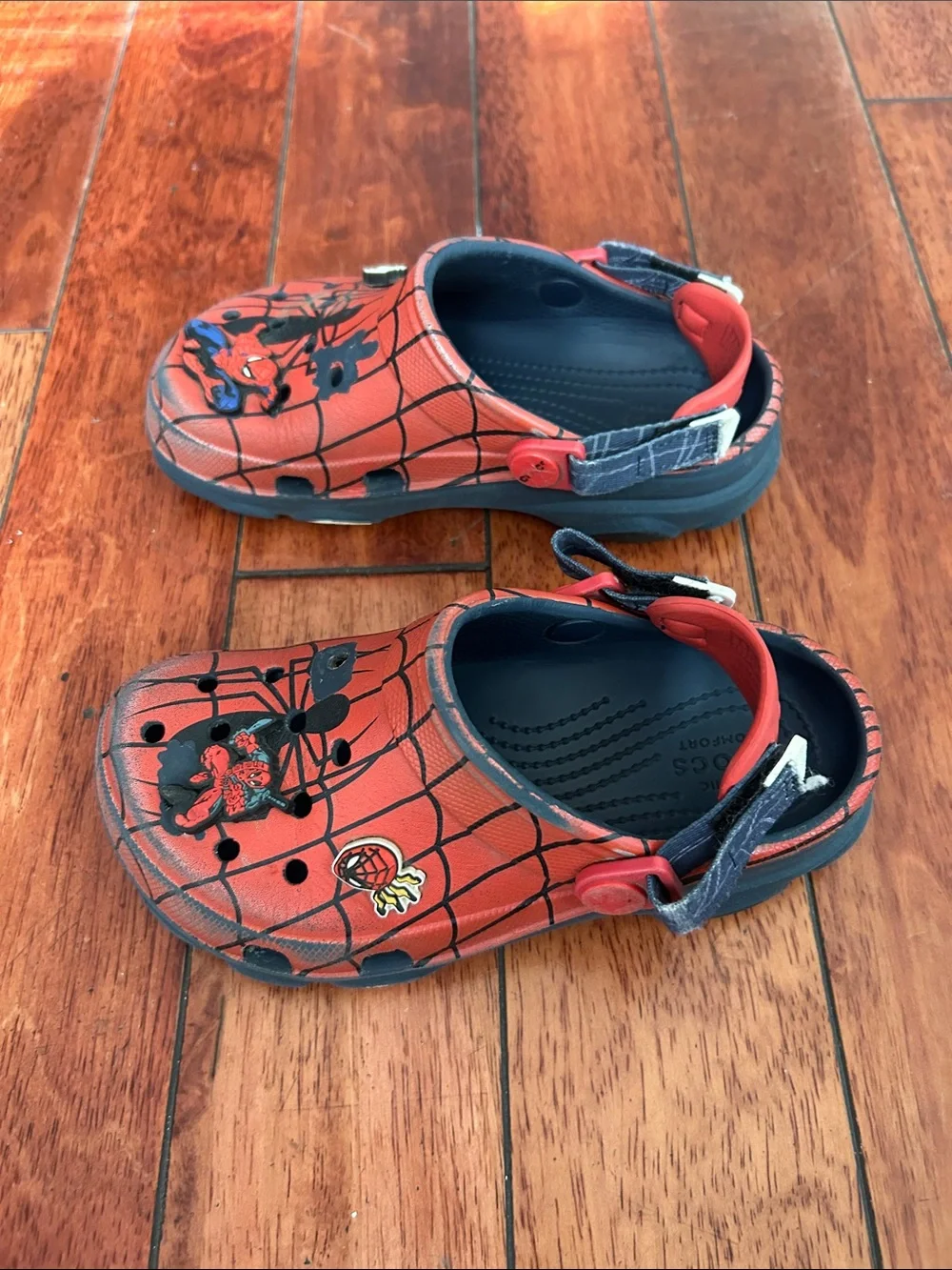CROCS Kids Red and Black Spider-Man Clog Sandals